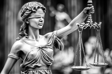 statue of justice and law holding the scales, generative ai
