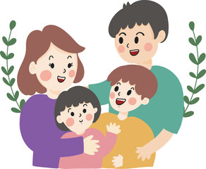 happy family with children