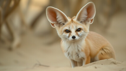 Desert Whisper: A Fennec Fox’s Journey Across the Sands