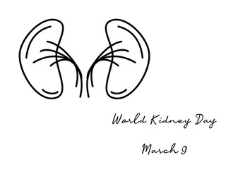 line art of World Kidney Day good for World Kidney Day celebrate. line art. illustration.