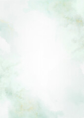 Green nature hand painted on watercolor paper background texture, pastel watercolor design for template
