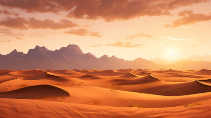 Naklejka premium Desert landscape, sand dunes with wavy pattern
