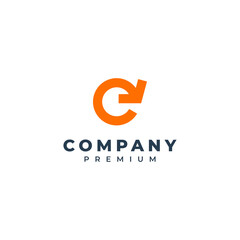 letter e brand logo design