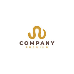 letter w worm brand logo design