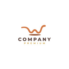 letter w worm brand logo design