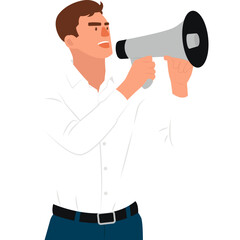 Fototapeta premium Recruiter Holding Megaphone