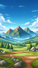 land with beautiful mountain and sky