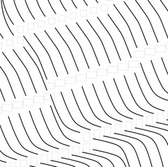 black and white background with curvy lines and figures - obrazy, fototapety, plakaty