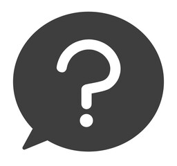 シンプルな黒色のはてなマークと吹き出し