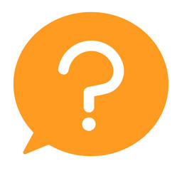 シンプルなオレンジ色のはてなマークと吹き出し