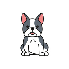 French Bulldog icon. Vector illustration of a french bulldog.