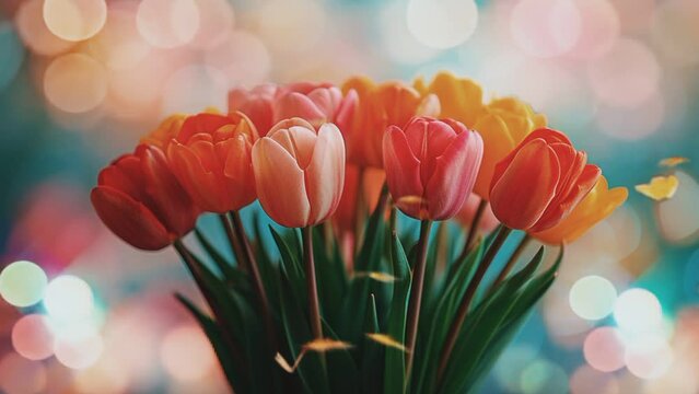 Tulips. seamless looping time-lapse animation video background
