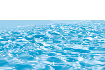 Water surface. Bluewater waves on the surface ripples blurred. Defocus blurred transparent blue colored clear calm water surface texture with splash and bubbles. Water waves with shining pattern.
