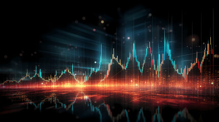 Fototapeta na wymiar Stock market chart line concept, business chart on stock market background