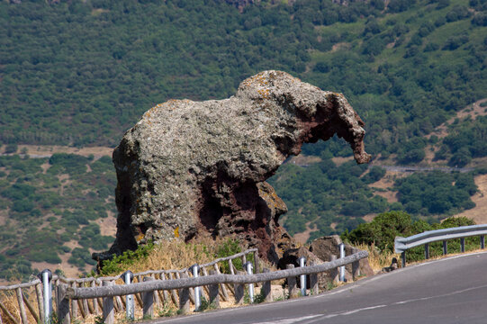 Elephant rock, one of the symbols of Sardinia. from Castelsardo to Sedini, , a nice Domus de Janas shaped by the wind, that took the form of an elephant.