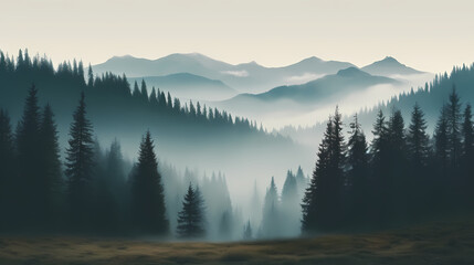 Forest background, vibrant trees