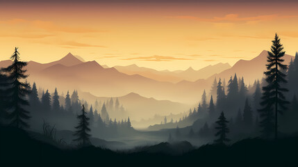 Fototapeta premium Forest background, vibrant trees