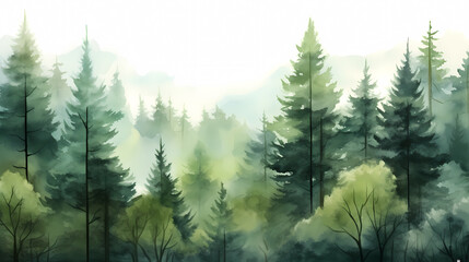 Fototapeta premium Forest background, vibrant trees