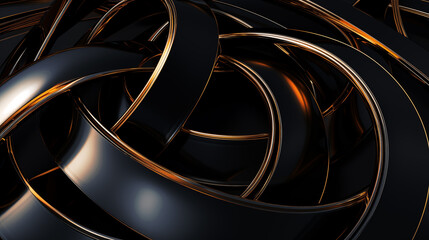 Sleek black abstract design with copper accents