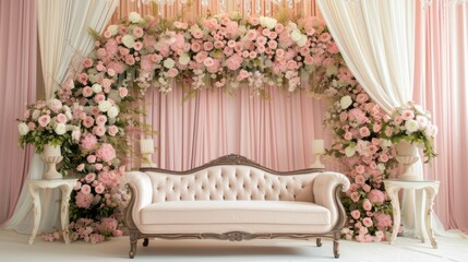 Fototapeta na wymiar soft pink wedding stage