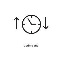 Fototapeta na wymiar Uptime and downtime icon.simple flat liner vector Uptime and downtime icon on white background..eps