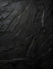Black stone wall texture grunge rock surface. dark gray concrete background backdrop. wide panoramic banner. old wall stone for dark black distressed grunge background wallpaper rough concrete Generat
