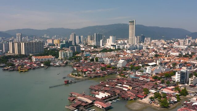 Urban landscape of George Town. Aerial view