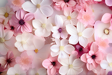 Generative AI
harmonious picture of pink and white flowers