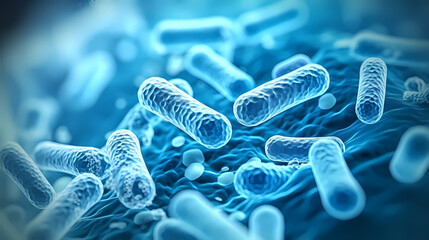 Macroscopic observation of organisms bacteria and cells and viruses under laboratory microscope