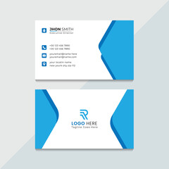 creative professional clean and blue business card design template