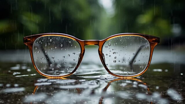  glasses with the water drops after a short walk. seamless looping overlay 4k virtual video animation background 