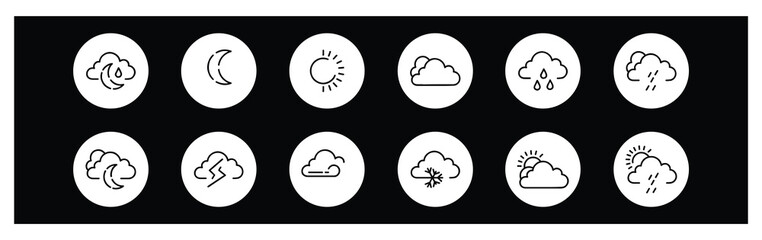 Weather forecast - outline web icon set