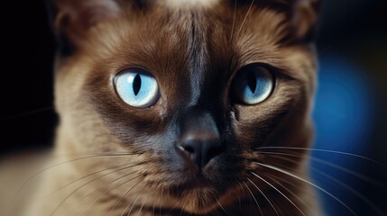 Burmese cat close-up, Hyper Real