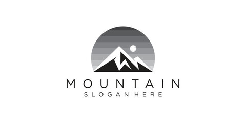 Mountain logo design template vector