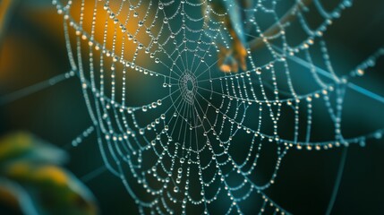 Abstract Pattern of Dew on Web Threads