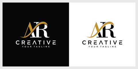 Letter AR logo design template elements