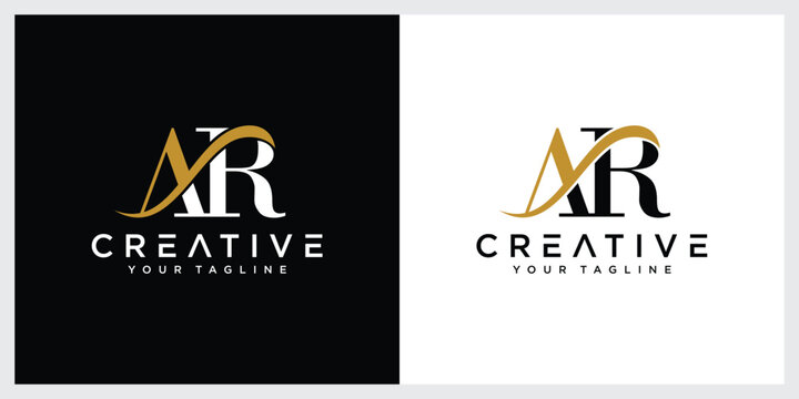 Letter AR logo design template elements