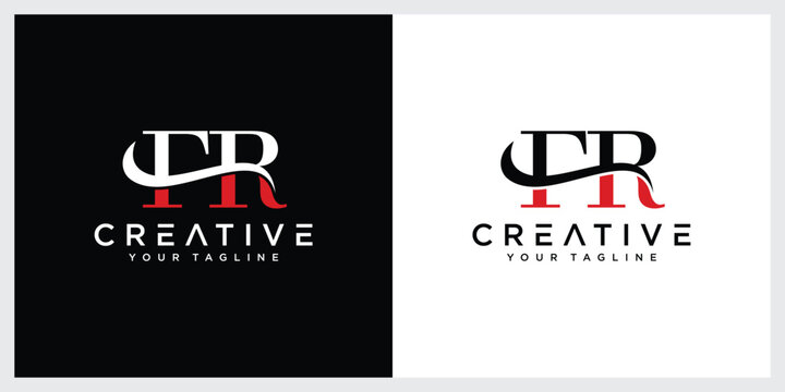 Letter FR logo design template elements