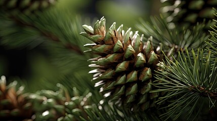 Spiny conifer close-up, Hyper Real