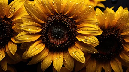 Sunflower close-up, Hyper Real
