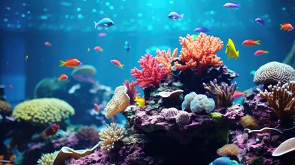Naklejka na ściany i meble Aquarium close-up, Hyper Real