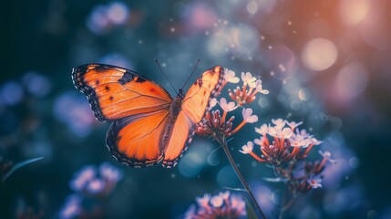 The tranquility of a butterfly's rest on a flower, a moment captured in vibrant color and detail.