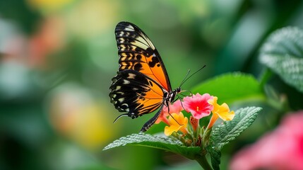 A butterfly enjoys the nectar of a flower, a natural scene of beauty and survival.