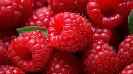 Raspberries close-up, Hyper Real