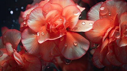 Begonia close-up, Hyper Real
