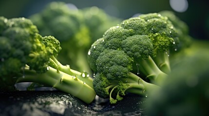Broccoli close-up, Hyper Real