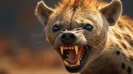Hyena close-up, Hyper Real - obrazy, fototapety, plakaty