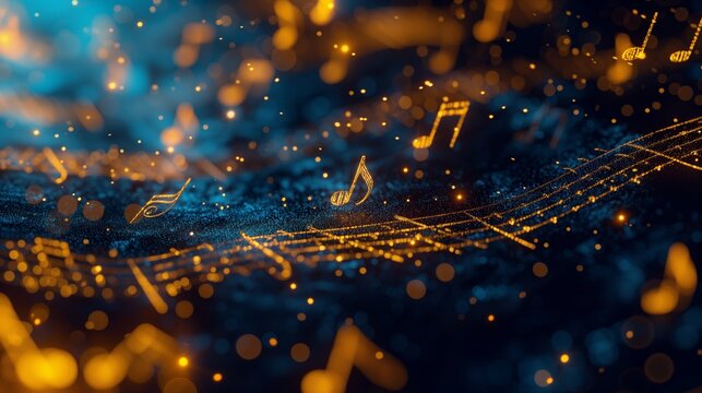 The melody's ambiance visualized through the shimmering movement of sound particles.