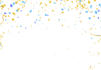 Golden confetti isolated. Festive background. Vector illustration