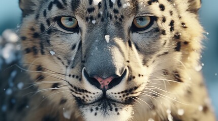 Snow Leopard close-up, Hyper Real